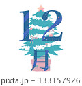 数字カレンダー 12月の文字 133157926
