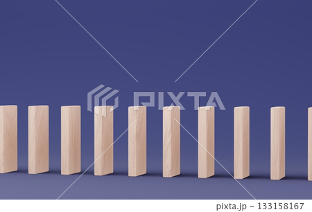3D素材_木製ドミノ_紺 3D素材_木製ドミノ_紺 133158167