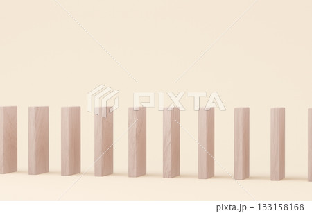 3D素材_木製ドミノ_ベージュ 3D素材_木製ドミノ_ベージュ 133158168
