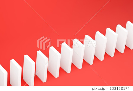 3D素材_ドミノ_赤 133158174