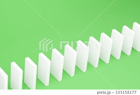 3D素材_ドミノ_黄緑 133158177