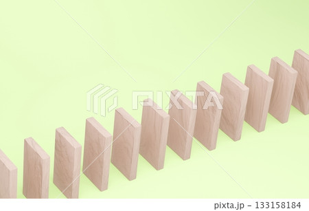 3D素材_木製ドミノ_黄緑 133158184