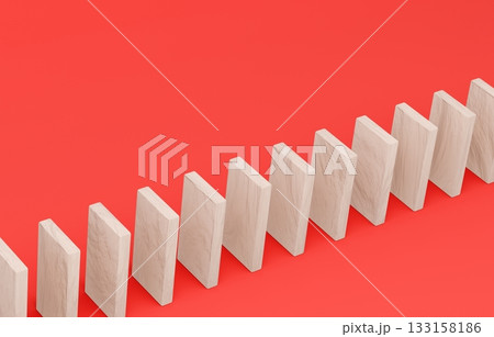 3D素材_木製ドミノ_赤 133158186