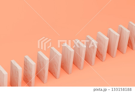 3D素材_木製ドミノ_オレンジ 133158188