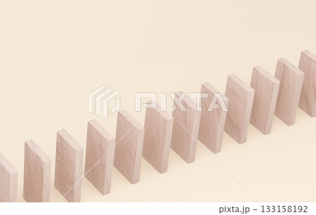 3D素材_木製ドミノ_ベージュ 133158192
