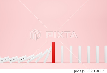 3D素材_ドミノ_ピンク 133158193