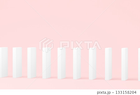 3D素材_ドミノ_ピンク 133158204