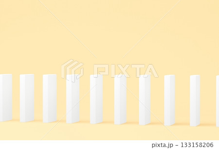 3D素材_ドミノ_オレンジ 133158206