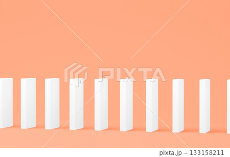 3D素材_ドミノ_オレンジ 133158211