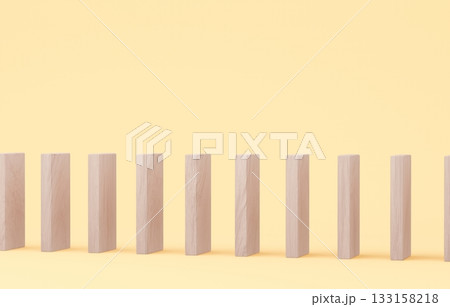 3D素材_木製ドミノ_オレンジ 133158218