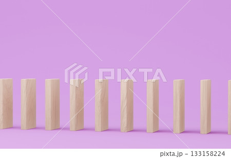 3D素材_木製ドミノ_紫 133158224