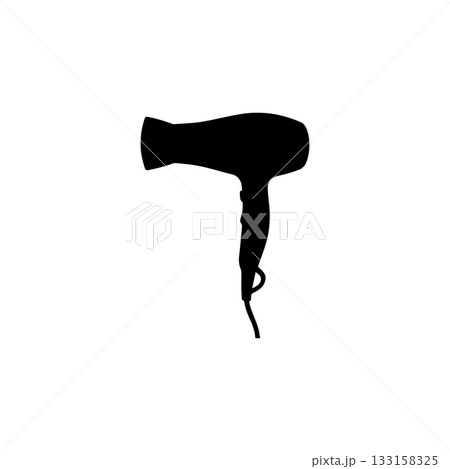 hair dryer silhouette beauty tool salon styling equipment isolated on white background hair dryer silhouette beauty tool salon styling equipment isolated on white background 133158325