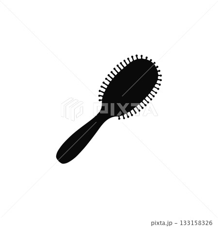 hairbrush silhouette grooming tool isolated on white background 133158326
