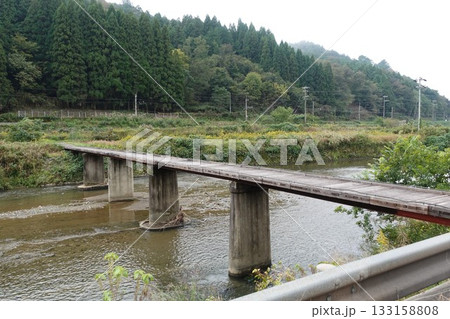 兵庫県竹田地区　円山川の沈下橋 133158808