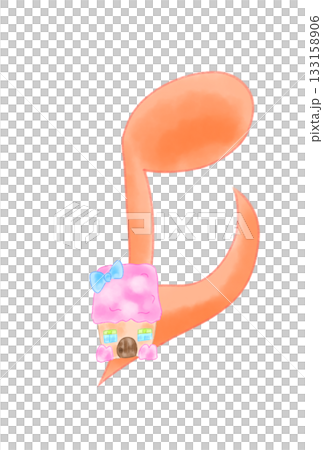 かわいい家の付いた音符 133158906