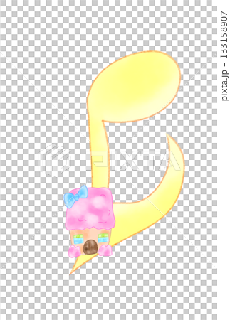 かわいい家の付いた音符 133158907