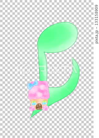 かわいい家の付いた音符 133158909