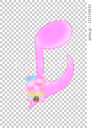 かわいい家の付いた音符 133158910