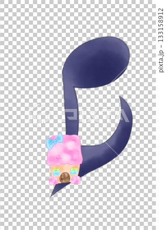 かわいい家の付いた音符 133158912