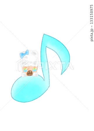 かわいい家の付いた音符 かわいい家の付いた音符 133158975