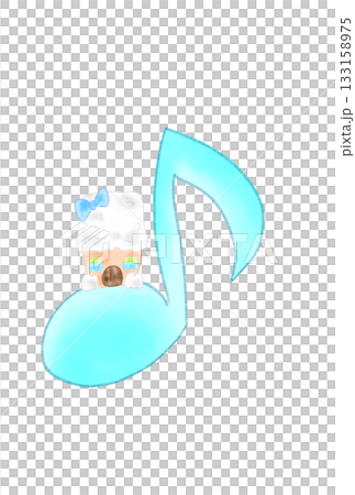 かわいい家の付いた音符 かわいい家の付いた音符 133158975