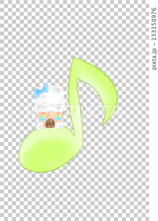 かわいい家の付いた音符 133158976