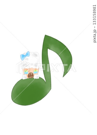 かわいい家の付いた音符 かわいい家の付いた音符 133158981