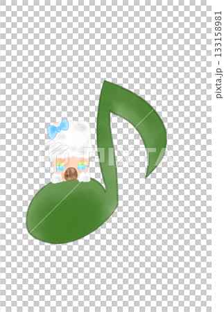 かわいい家の付いた音符 かわいい家の付いた音符 133158981