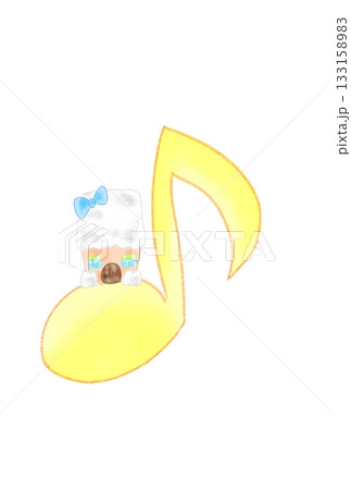 かわいい家の付いた音符 かわいい家の付いた音符 133158983