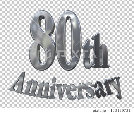 3DCG文字「80th Anniversary/80周年マークキラキラ」 133159721