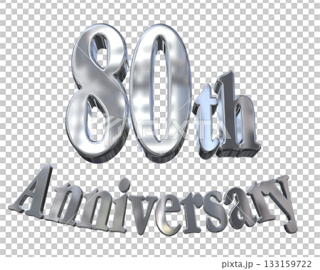 3DCG text "80th Anniversary/80th Anniversary Mark Sparkle" 3DCG text "80th Anniversary/80th Anniversary Mark Sparkle" 133159722