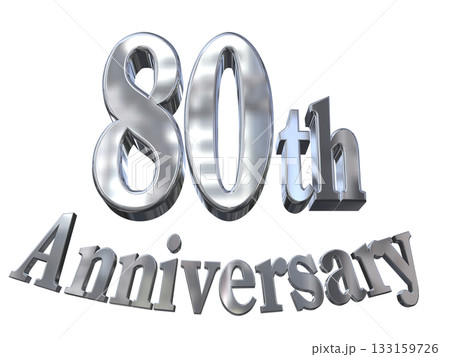 3DCG文字「80th Anniversary/80周年マークキラキラ」 133159726