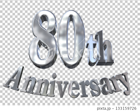 3DCG文字「80th Anniversary/80周年マークキラキラ」 133159726