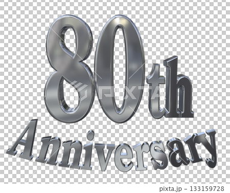 3DCG文字「80th Anniversary/80周年マークキラキラ」 133159728