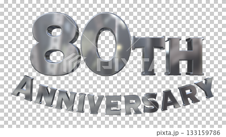 3DCG文字「80th Anniversary/80周年マークキラキラ」 133159786