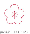紅白の梅模様 133160230