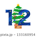 カレンダー数字12月 133160954
