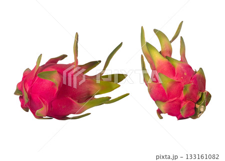 Dragons fruit isolated set on white background, clipping path. 133161082