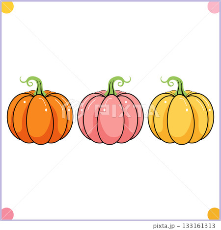 Seasonal Pumpkin Pack Cartoon Illustration Seasonal Pumpkin Pack Cartoon Illustration 133161313