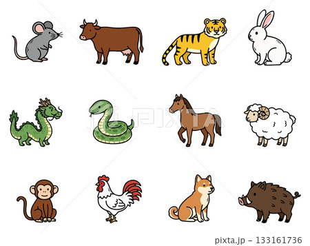 十二支のアイコンセット 133161736