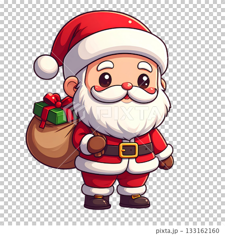 可愛的聖誕老人插圖（PNG格式） 133162160