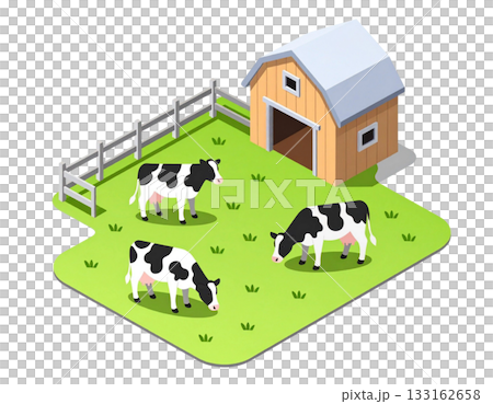 農場的等距插圖 農場的等距插圖 133162658