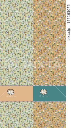 Soft Pastel Patterns with Florals, Fruits, and Cute Motifs for Notebook Designs 133163076