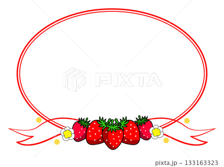いちごのリボンフレーム 133163323