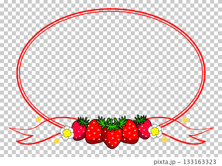 いちごのリボンフレーム 133163323