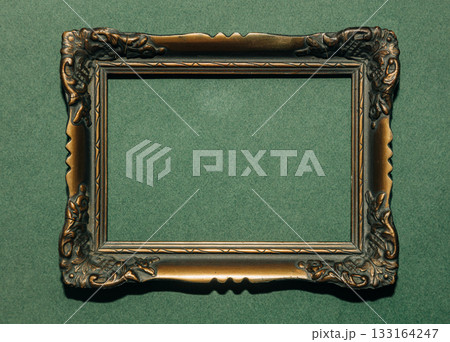 19th century vintage frame empty green background 19th century vintage frame empty green background 133164247
