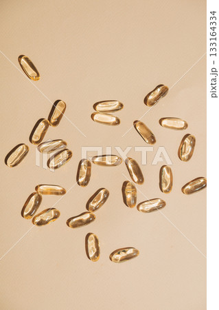 Transparent capsules with fish oil containing Omega-3 and Omega-6 133164334