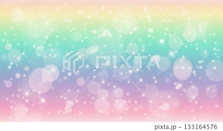 淡いパステルカラーの光ボケが輝くファンタジックな背景イラスト 133164576