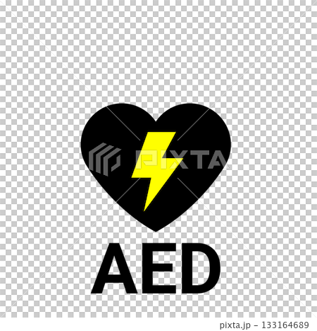 AED icon for cardiac arrest first aid 133164689