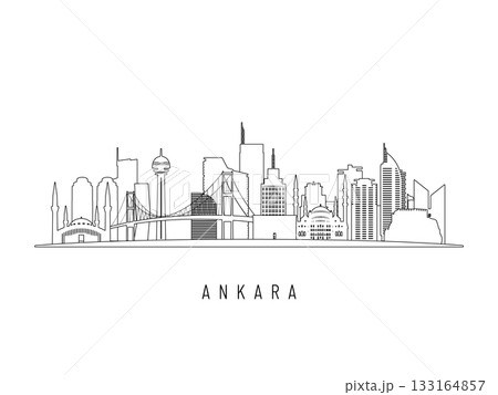 Detailed Ankara skyline vector illustration. Detailed Ankara skyline vector illustration. 133164857